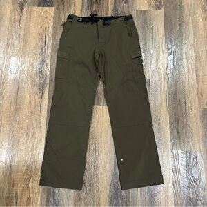 Prana Zion Breathe M Olive Green Hiking Adjustable Waist Belt 32 x 30 Nylon Roll